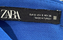 Load image into Gallery viewer, Zara Womens Blue Side Zip Front Slit Stretch Mini Skort Size Small
