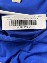 Load image into Gallery viewer, Michael Kors Womens Blue V-Neck 3/4 Sleeve Pullover Blouse Top Size M
