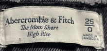 Load image into Gallery viewer, Abercrombie &amp; Fitch Womens Black Denim Stretch Pockets Mom Shorts Size 25/ 0
