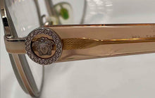 Load image into Gallery viewer, Authentic Versace Women's Silver-Tone Brown Frame Crystal Glasses
