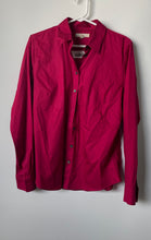 Load image into Gallery viewer, Banana Republic Womens Fuchsia Long Sleeve Non-Iron Button-Up Shirt Size 12
