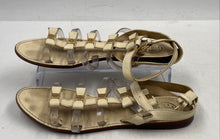 Load image into Gallery viewer, Authentic Tory Burch Womens Beige Gladiator Sandals Size 7M Damaged Stained Worn
