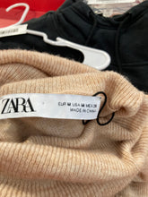 Load image into Gallery viewer, Zara Womens Light Brown Short Sleeve Cropped Pullover Sweater Size M Juniors
