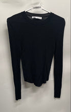 Load image into Gallery viewer, Zara Womens Black Ribbed Long Sleeve Crew Neck Regular Fit T-Shirt Size M

