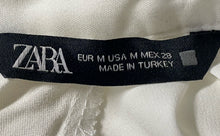 Load image into Gallery viewer, Zara Womens White Long Sleeve Mock Neck Back Button Cropped Blouse Top Size M

