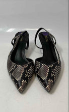 Load image into Gallery viewer, Michael Kors Womens Black Brown Snake Print Kitten Slingback Heels Size 8.5M
