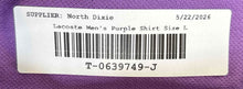 Load image into Gallery viewer, Lacoste Mens Purple Cotton Classic Fit Short Sleeve Collared Polo Shirt Size L
