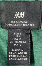 Load image into Gallery viewer, H&amp;M Mens Green Cotton Short Sleeve Collared Button-Up Shirt Size Large

