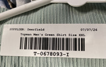 Load image into Gallery viewer, Topman Mens Green Striped Spread Collar Short Sleeve Button-Up Shirt Size XXL
