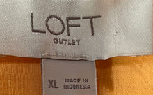 Load image into Gallery viewer, Loft Womens Orange Long Sleeve Pockets Regular Fit Button-Up Shirt Size XL
