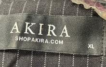 Load image into Gallery viewer, Akira Womens Black Pinstripe New Omni Notch Lapel Three-Button Blazer Size XL
