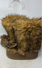 Load image into Gallery viewer, Unbranded Womens Brown Round Toe Lace-Up Mid Calf Fur Snow Boots Size 9.5
