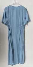 Load image into Gallery viewer, Zara Womens Light Blue Flutter Short Sleeve Button-Front A-Line Dress Size L
