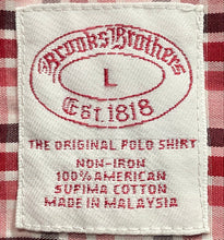 Load image into Gallery viewer, Brooks Brothers Mens Red Plaid Print Cotton Long Sleeve Button-Up Shirt Size L
