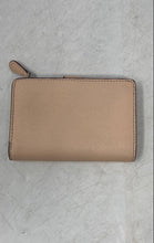 Load image into Gallery viewer, Coach Womens Beige Crossgrain Leather Card Holder Corner Zip Bifold Wallet
