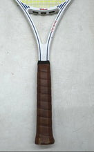 Load image into Gallery viewer, Wilson White Blue Brown Ceramic Graphite Composite Midsize Tennis Racquet
