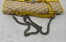 Load image into Gallery viewer, Brighton Womens Beige Yellow Heart Charm Woven Chain Strap Shoulder Purse
