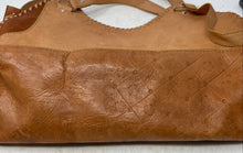 Load image into Gallery viewer, Paulette Womens Brown Leather Double Handle Travel Tote Handbag
