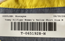 Load image into Gallery viewer, Tommy Hilfiger Womens Yellow Roll Tab Sleeve Chest Pocket Button-Up Shirt Size M
