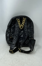 Load image into Gallery viewer, Zara Womens Black Gold Adjustable Shoulder Strap Quilted Backpack
