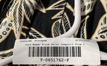 Load image into Gallery viewer, Zara Womens Black Leaf Print Sleeveless Button Front One-Piece Jumpsuit Size L
