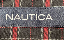 Load image into Gallery viewer, Nautica Mens Red Black Plaid Cotton Long Sleeve Collared Button-Up Shirt Size M
