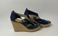 Load image into Gallery viewer, Michael Kors Womens Damita Blue Open Toe Wedge Heel Platform Sandals Size 10
