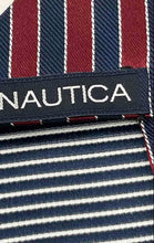 Load image into Gallery viewer, Nautica Mens Red Blue Striped Adjustable Formal Designer Neckwear Pointed Tie
