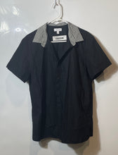 Load image into Gallery viewer, Calvin Klein Mens Black Short Sleeve Collared Button-Up Shirt Size Large
