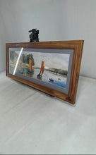 Load image into Gallery viewer, Long Landscape Wall Decor Framed Art Painting Of Sailboats Signed By Felte
