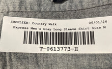 Load image into Gallery viewer, Express Mens Gray Cotton Long Sleeve Collared Dress Shirt Size M 15-15.5
