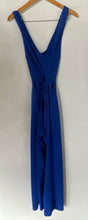 Load image into Gallery viewer, Express Womens Blue Sleeveless V-Neck Full Length One-Piece Jumpsuit Size S

