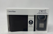Load image into Gallery viewer, Calvin Klein Mens Brown Leather Credit Card Bifold Wallet w/ Key Fob Set In Box
