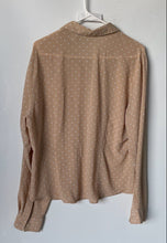 Load image into Gallery viewer, Liz Claiborne Lizsport Womens Khaki Polka Dots Long Sleeve Button-Up Shirt Sz XL
