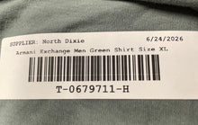 Load image into Gallery viewer, Armani Exchange Mens Green Cotton Slim Fit Short Sleeve Pullover T-Shirt Size XL
