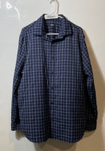 Load image into Gallery viewer, Express Mens Blue Plaid Long Sleeve Collared Button-Up Shirt Size XL
