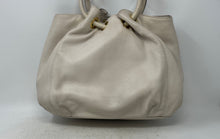 Load image into Gallery viewer, Michael Kors Womens Cream Pebbled Leather Tassel Double Handle Shoulder Purse
