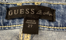 Load image into Gallery viewer, Guess Womens Blue Denim 5-Pocket Design Button Front Cut-Off Shorts Size 27
