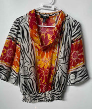 Load image into Gallery viewer, Alfani Womens Multicolor Zebra Print 3/4 Sleeve Cowl Neck Blouse Top Size 2P
