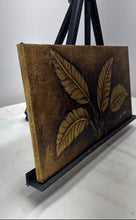 Load image into Gallery viewer, Hand Drawn Brown And Gold Color Plant Leaves Signed Framed Painting On Canvas
