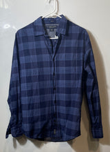 Load image into Gallery viewer, U.S.Polo Assn. Mens Blue Plaid Cotton Long Sleeve Button-Up Shirt Size Small
