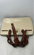 Load image into Gallery viewer, Bostanten Womens Beige Leather Bottom Studs Double Handle Zipper Satchel Bag
