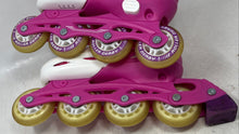 Load image into Gallery viewer, Roller Derby Girls Harmony White Pink Adjustable Strap Inline Skates Size 3-6
