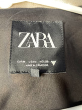 Load image into Gallery viewer, Zara Womens Gold Long Sleeve Full-Zip Cropped Jacket Size Medium
