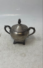 Load image into Gallery viewer, Wm. A. Rogers Silver-Tone Engraved Scroll Handle Footed Sugar Bowl With Lid
