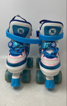 Load image into Gallery viewer, Sulifeel Girls White Blue Glitter Adjustable Roller Skates Size 10C-13C
