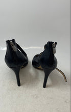 Load image into Gallery viewer, Adrienne Vittadini Womens Black Leather Stiletto Ankle Strap Heels Size 9M

