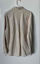 Load image into Gallery viewer, Zara Mens Beige Linen Blend Long Sleeve Pockets Button-Up Shirt Size M
