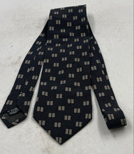 Load image into Gallery viewer, Giorgio Armani Mens Gray Geometric Print Silk Keeper Loop Adjustable Pointed Tie
