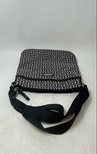 Load image into Gallery viewer, Tommy Hilfiger Womens Black White Monogram Printed Zip Top Crossbody Purse
